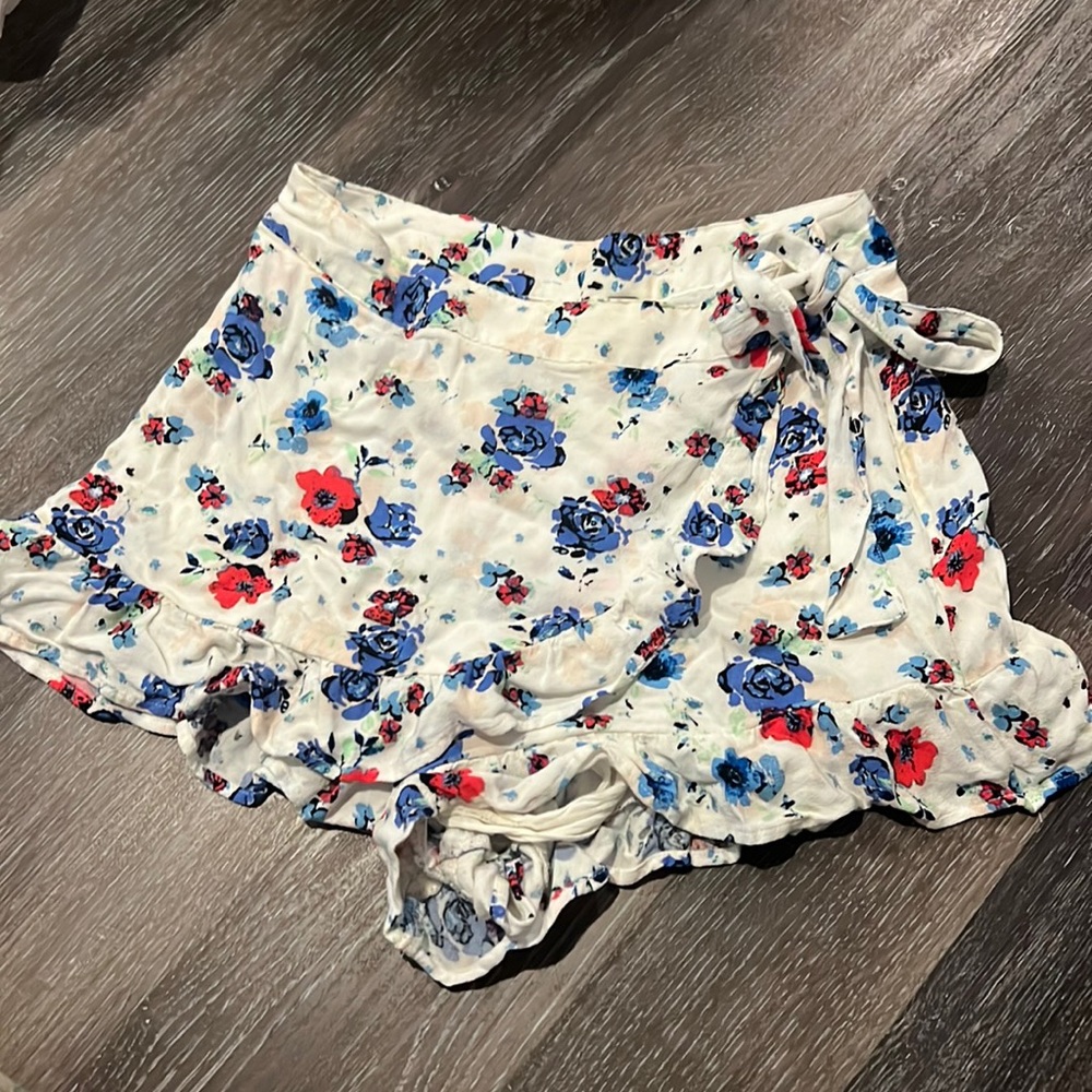 Free people floral skirt with built in shorts